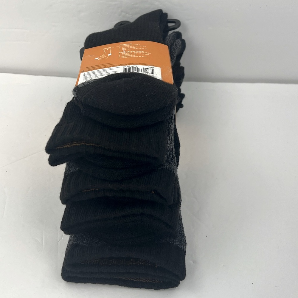 TIMBERLAND, CUSHIONED WOOL BLEND BOOT SOCKS, 4 PAIRS,BLUE/GREY & BLACK COLORS - Picture 9 of 17